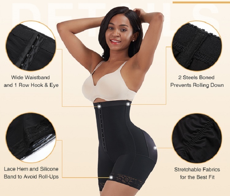 Tummy Control Shapewear, Thigh Slimmer High Waisted Short Comfy Black  Nonslip Butt Lifter For Women M/L 