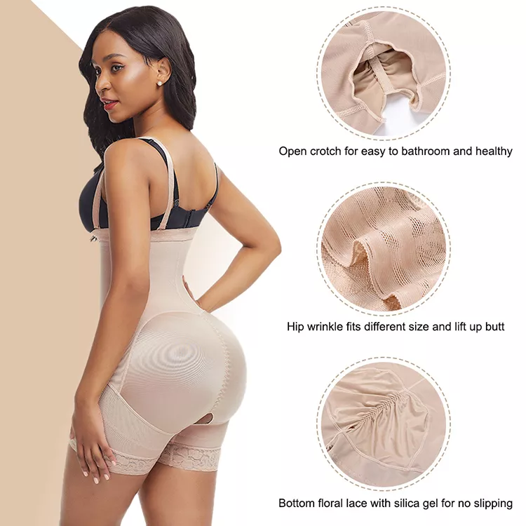 Body Shapers Women Backless Bodysuit Tummy Control Butt Lifter Hip  Removable Pads Shapewear Hip Enhancer Plus Size 5xl size 5xl Color Black