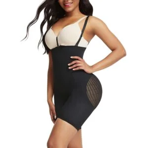 2022 mesh zipper breathable fitness clothing full body shaper high waist  shapewear body shaper for women lift belly low backless dress women body