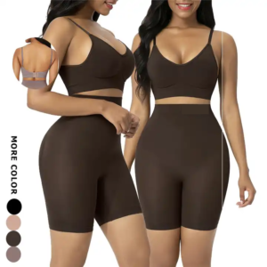 High-waisted Double Bands Cross Compression Slimming Shapewear