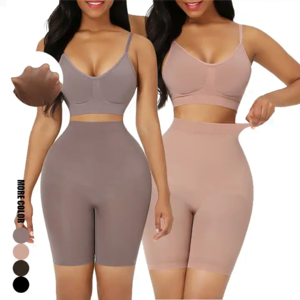 High-waisted mid-thigh body shaper