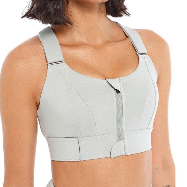 Cross-back Sports Bra for Women Front Zip, Adjustable Straps & Waistband, No Underwire, Padded, Cross-Back Full Support – S to 4XL - Image 10