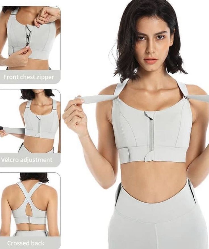 Cross-back Sports Bra for Women Front Zip, Adjustable Straps & Waistband, No Underwire, Padded, Cross-Back Full Support – S to 4XL - Image 11