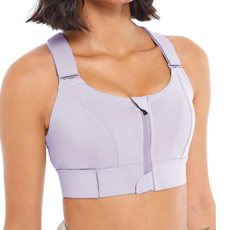 Cross-back Sports Bra for Women Front Zip, Adjustable Straps & Waistband, No Underwire, Padded, Cross-Back Full Support – S to 4XL - Image 14