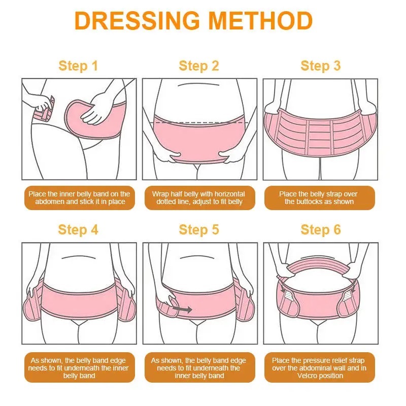 Pregnancy Support Belt Set – 3-in-1 Maternity Belly Band for Pelvic Back Pain Relief, Adjustable & Breathable – Soft Belly Pads, Flexible Straps – Black & Nude, M-2XL - Image 9