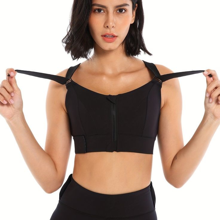 Cross-back Sports Bra for Women Front Zip, Adjustable Straps & Waistband, No Underwire, Padded, Cross-Back Full Support – S to 4XL - Image 5