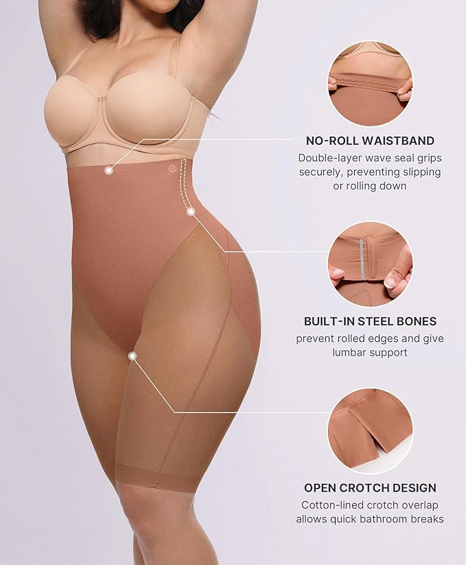 Women’s High-Waist Butt-Lifting Shapewear Shorts – 360° Tummy Control, Seamless Body Shaper with Anti-Roll Waist & All-Day Comfort - Image 9