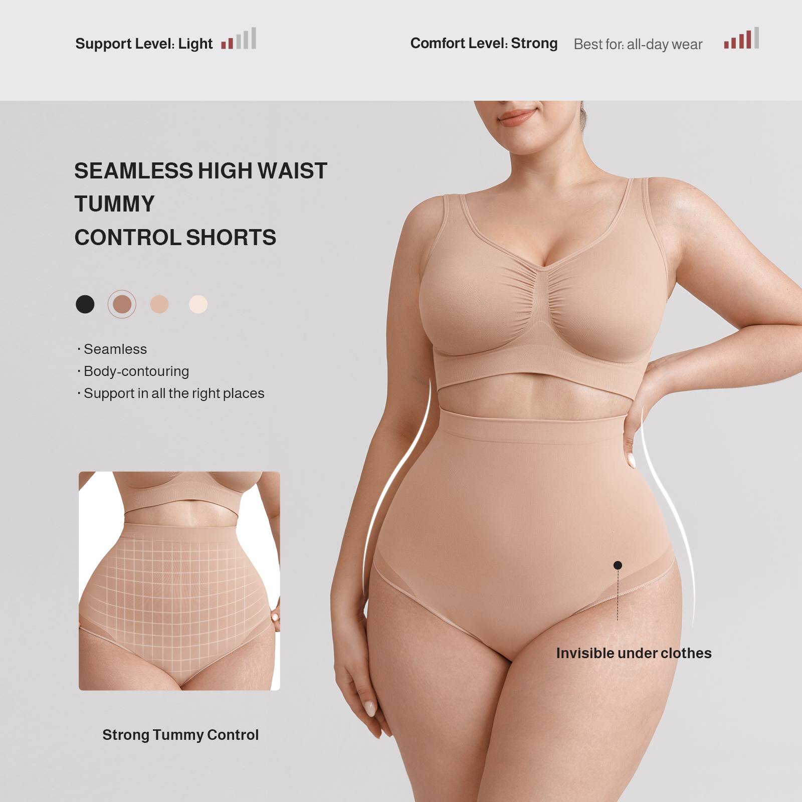 Women’s High-Waist Tummy Control Seamless Shapewear Thong Panty - Image 11
